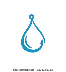 Fishhook Drop Water Creative Logo Design