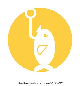 Fishhook with fish icon