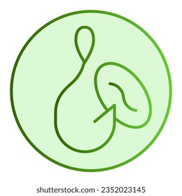 Fishhook flat icon. Bait on hook green icons in trendy flat style. Fishing lure gradient style design, designed for web and app. Eps 10