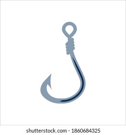 Fishhook Flat Icon Vector Logo Template Illustration