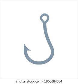 Fishhook Flat Icon Vector Logo Template Illustration