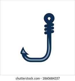 Fishhook Flat Icon Vector Logo Template Illustration
