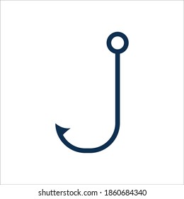 Fishhook Flat Icon Vector Logo Template Illustration
