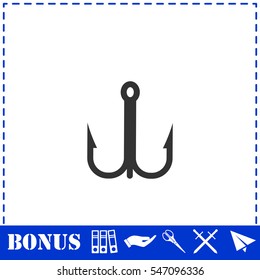 Fishhook icon icon flat. Simple vector symbol and bonus icon