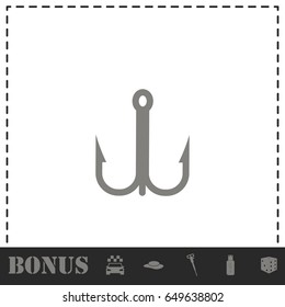 Fishhook icon icon flat. Simple vector symbol and bonus icon