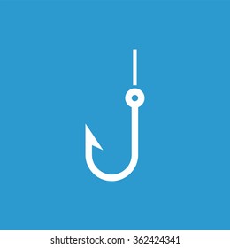 fishhook icon on blue background