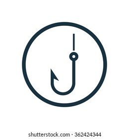 fishhook icon on white background