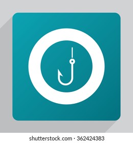 fishhook icon on white background