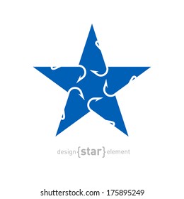 Fish-hook star vector illustration. Marine Corporate logotype template.