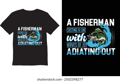 A fishierman casting with waves of joy adiatingout