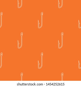 Fishihg hook pattern vector orange for any web design best