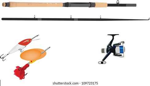 fishing accessories in motion by spinning