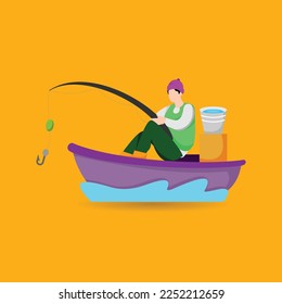 Fishing Activity Design Illustration for Hobby