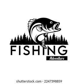 Fishing adventure logo design for club, logo template, t shirt, illustration, and more