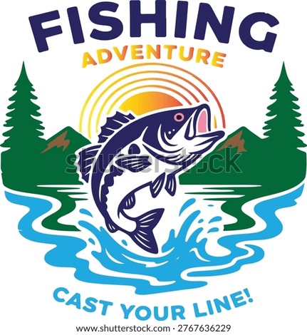 Fishing adventure poster. ready to use, fully customizable