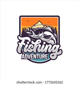 Fishing Adventure Vector Design Logo