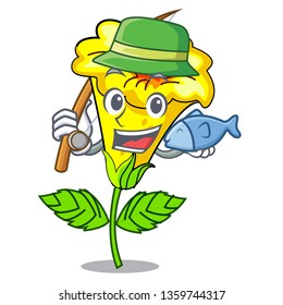 Fishing allamanda flowers in a cartoon pots