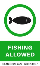 FISHING ALLOWED sign. Vector.