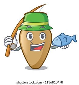 Fishing amphora mascot cartoon style