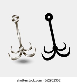 Fishing anchor metallic black