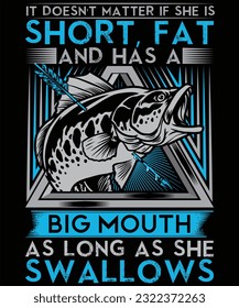 Fishing animal typography vecto graphic t shirt design