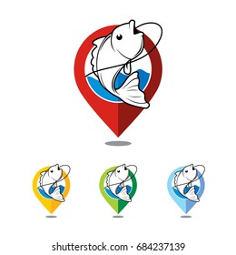 Fishing Area Icon Map Vector