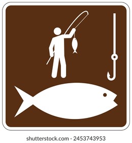 Schild und Etiketten der Fanggebiete