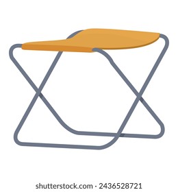 Fishing backless steel chair icon cartoon vector. Catch fish boat. New modern rod