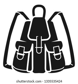 Fishing backpack icon. Simple illustration of fishing backpack vector icon for web design isolated on white background