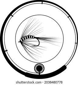 Angelausweis mit Trockenfliege und Angelrute