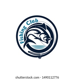 Fishing Badge Logo Template Vector