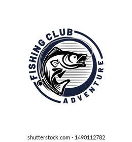 Vector de plantilla de logotipo de distintivo de pesca