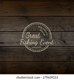 Fishing badges logos and labels for any use, on a white background