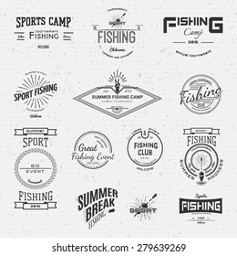 Fishing badges logos and labels for any use, on a white background