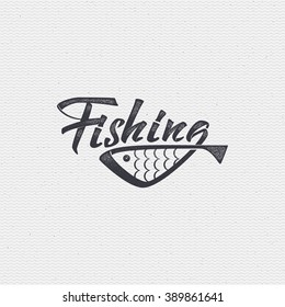 Fishing badges sign handmade differences, made using calligraphy and lettering It can be used as insignia badge logo design 