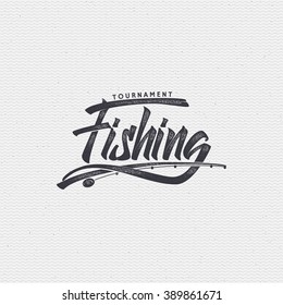 Fishing badges sign handmade differences, made using calligraphy and lettering It can be used as insignia badge logo design 