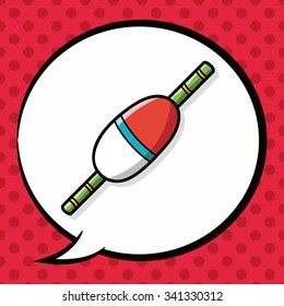 Fishing bait doodle, speech bubble