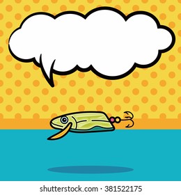 Fishing bait doodle, speech bubble