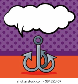 Fishing bait doodle, speech bubble