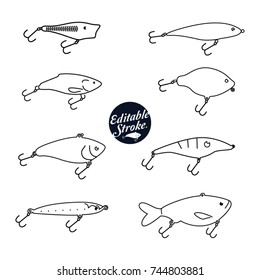 Fishing Bait Editable Icons