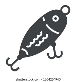 Fishing Bait with Hook black icon on white background