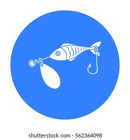 Fishing bait icon in black style isolated on white background. Fishing symbol stock vector illustration.