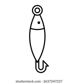 fishing bait icon Simple thin line stroke