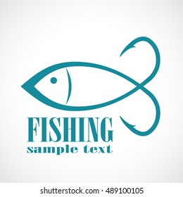 fishing bait logo / fish hook symbol