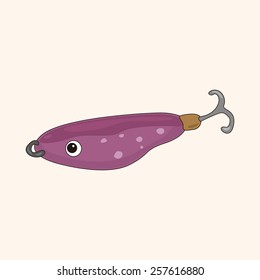 Fishing bait theme elements
