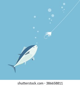 Fishing, bait. Vector illustration.