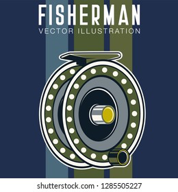 Fishing baits retro poster of fish catch