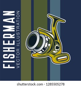 Fishing baits retro poster of fish catch