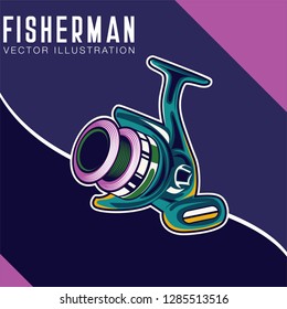 Fishing baits retro poster of fish catch