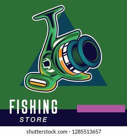 Fishing baits retro poster of fish catch